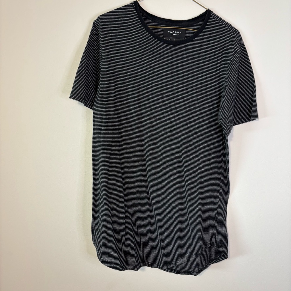 PacSun Navy Striped Short Sleeve Tee